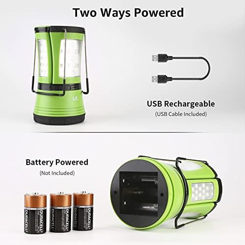 L LE Campin Lanter Rechargeable 600LM Detachabl Flashlight Campin Essentials Perfec Lanter Flashligh fo Hurrican Emergency Hiking Fishin an More US Cabl an Ca Charge Included