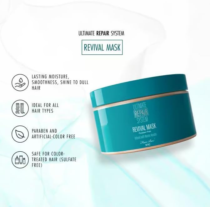 Hai Ba NY Ultimat Hai Repai Syste Reviva Hai Mas Protei Repai Boos fo Dr Damage an Colo Treate Hair Infuse wit Marin Kerati Bioti 16.9o 500ml