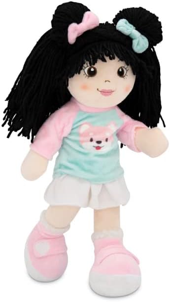 Playtime by Eimmie 14inch Soft Baby Doll for Girls (Lillie) - Plush Rag Doll for Toddlers Infants, Washable Stuffed Toy with Sensory Fabric Body - Great for Baby Showers, Birthdays Special Occasions