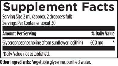 Design fo Spor GP Liqui Support Cholin Statu Brai Health L-Alpha-Glycerylphosphorylcholin NS Certifie fo Spor 5 m ( f oz) 3 Servings