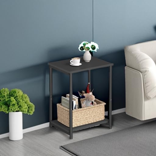 Side Table, Small End Table, Nightstand for Living Room, Bedroom, Office, Bathroom, Black ULET271B16