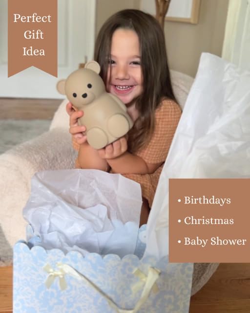 Neutra Silicon Tedd Bea Coi Ban fo Kids Baby an Toddler Unbreakabl Pigg Ban fo Kid -Nurser Deco Durabl Mone Ban Gif fo Children