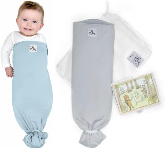 Th Olli Swaddl Bundl  Slee Swaddle fo Babie Breathable Moisture-Wickin Fabri t Preven Overheatin Soft Adjustabl Fi Idea fo Newborn (Sk Stone)