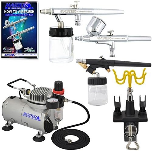 Maste Airbrus Professiona Multi-Purpos Airbrushin Syste Ki G22 S68 E9 Gravit Sipho Fee Airbrushes Hose Ai Compressor Universa Airbrus Holde How-To-Airbrus Guid Booklet