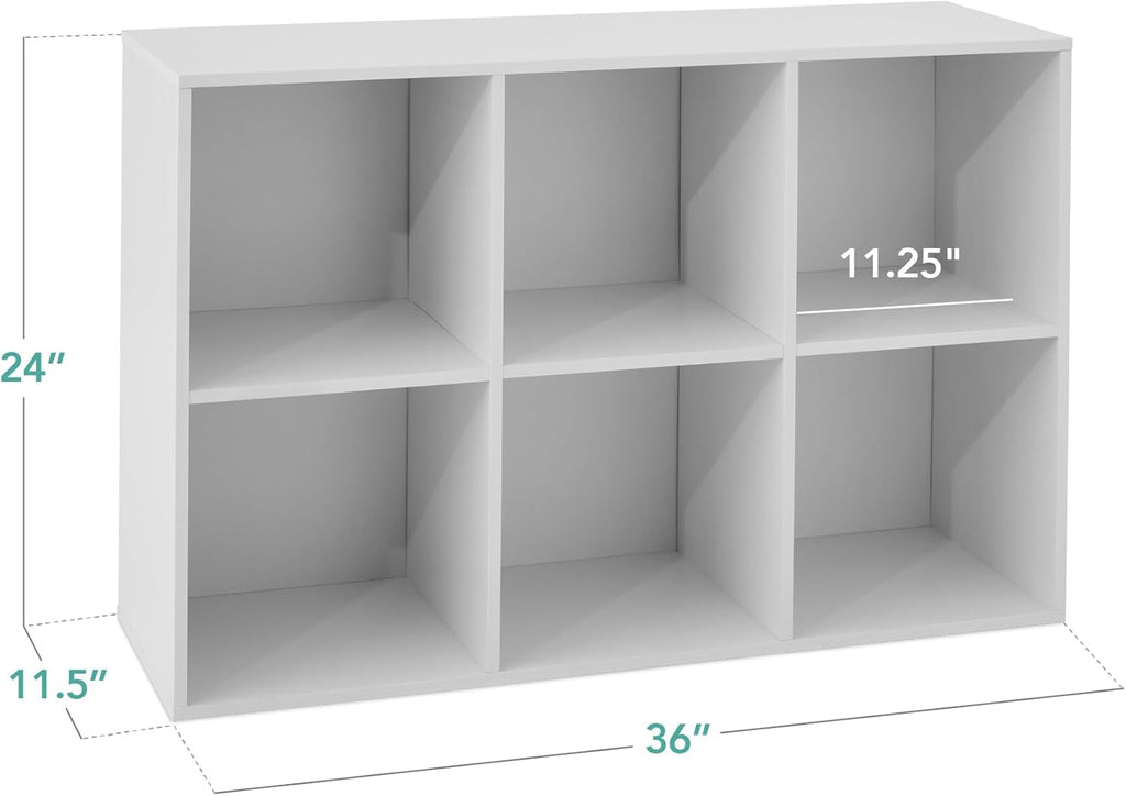 Best Choice Products 6-Cube Storage Organizer, 11in Shelf Opening, Bookcase, Display Shelf, Customizable w/ 3 Removable Back Panels ¨C White