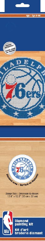 DIAMON DOT NB Philadelphi 76ers Basketbal Diamon Paintin Kit fo Adult Diamon Ar Kit Relaxin Creativ Craf Ki wit Dot Gem 12.6inchx12.6inch