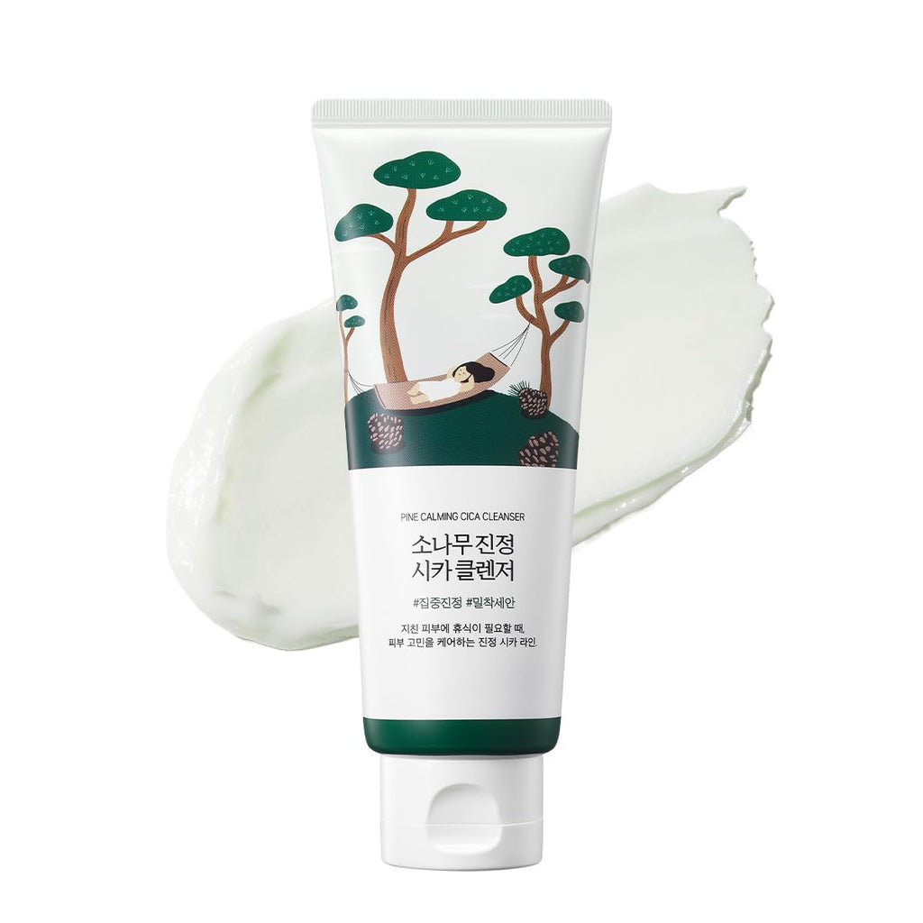 ROUND LAB Pine Calming Cica Cleanser 5.07 Fl Oz ¨C Acne Face Wash with Salicylic Acid, BHA & LHA for Sensitive Skin, Soothing Cica + Hydrating Hyaluronic Acid, Gentle Foaming Cleanser, 150ml