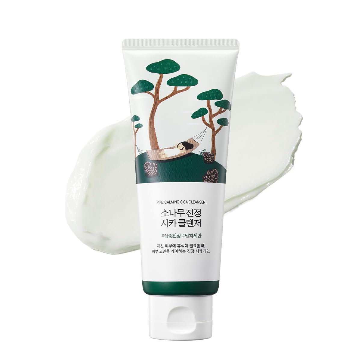 ROUND LAB Pine Calming Cica Cleanser 5.07 Fl Oz ¨C Acne Face Wash with Salicylic Acid, BHA & LHA for Sensitive Skin, Soothing Cica + Hydrating Hyaluronic Acid, Gentle Foaming Cleanser, 150ml