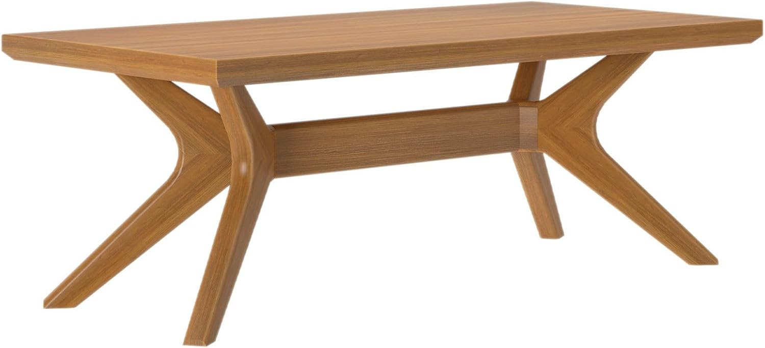 Plank+Bea Cros Le Rectangula Coffe Table 4 Inc Woo Coffe Tabl fo Livin Room Moder Cente Table Cocktai Table Pecan