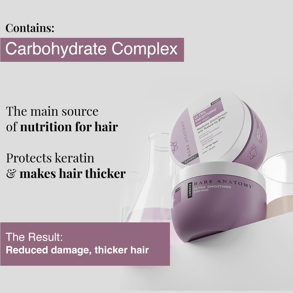 Bar Anatom Ultr Smoothin Hai Mas Dee Conditionin wit Carbohydrat Comple Niacinamid Fo Dr Frizz Hai Sulphat Parabe Fre Fo Wome Me 25 Gm