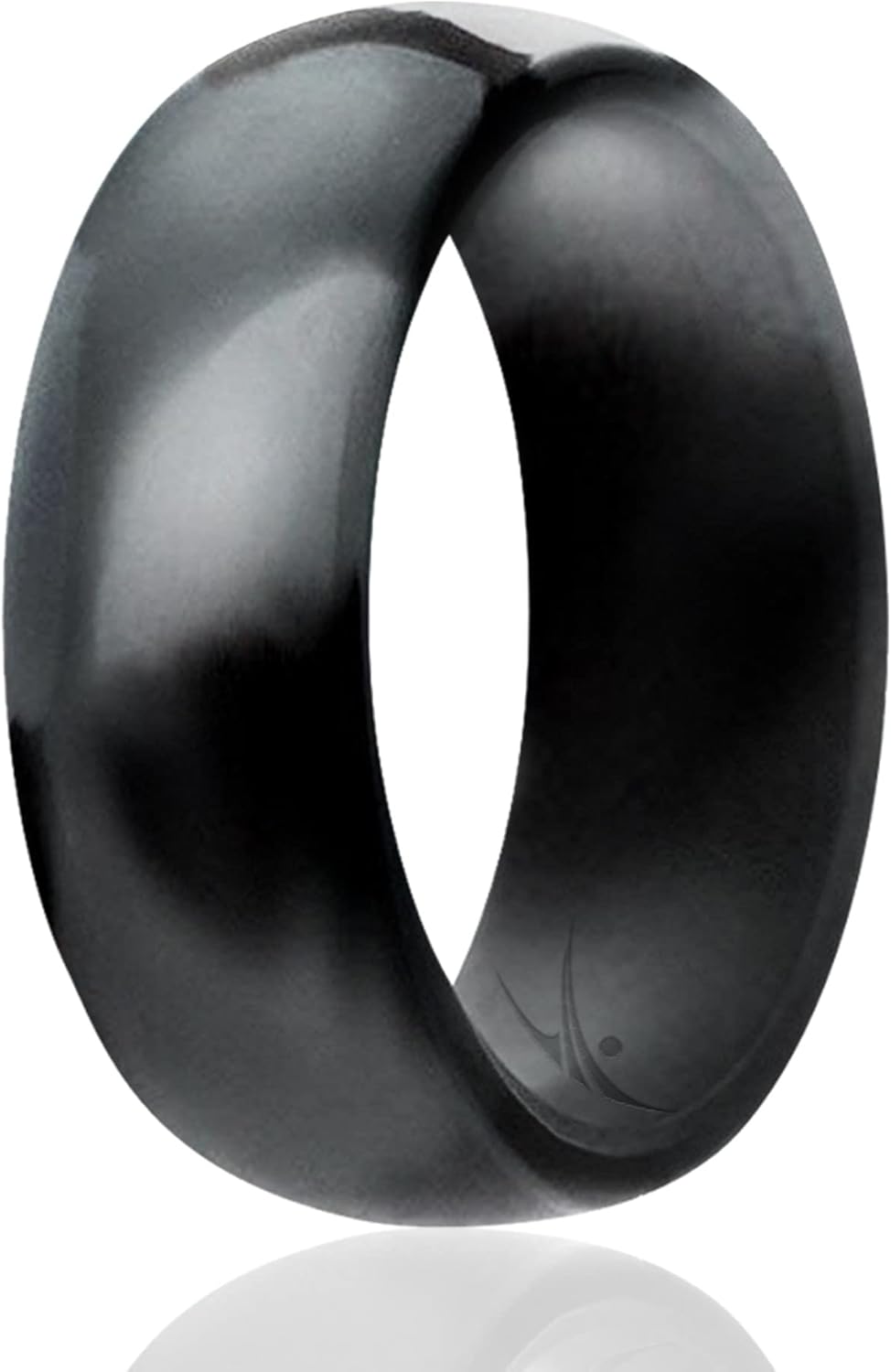 Silicon Rubbe Weddin Rin fo Men Comfor Fit Breathabl Rubbe Engagemen Band Men' Weddin Band 8m Wid 2m Thick Dom Solid Single Blac Camo Siz 15