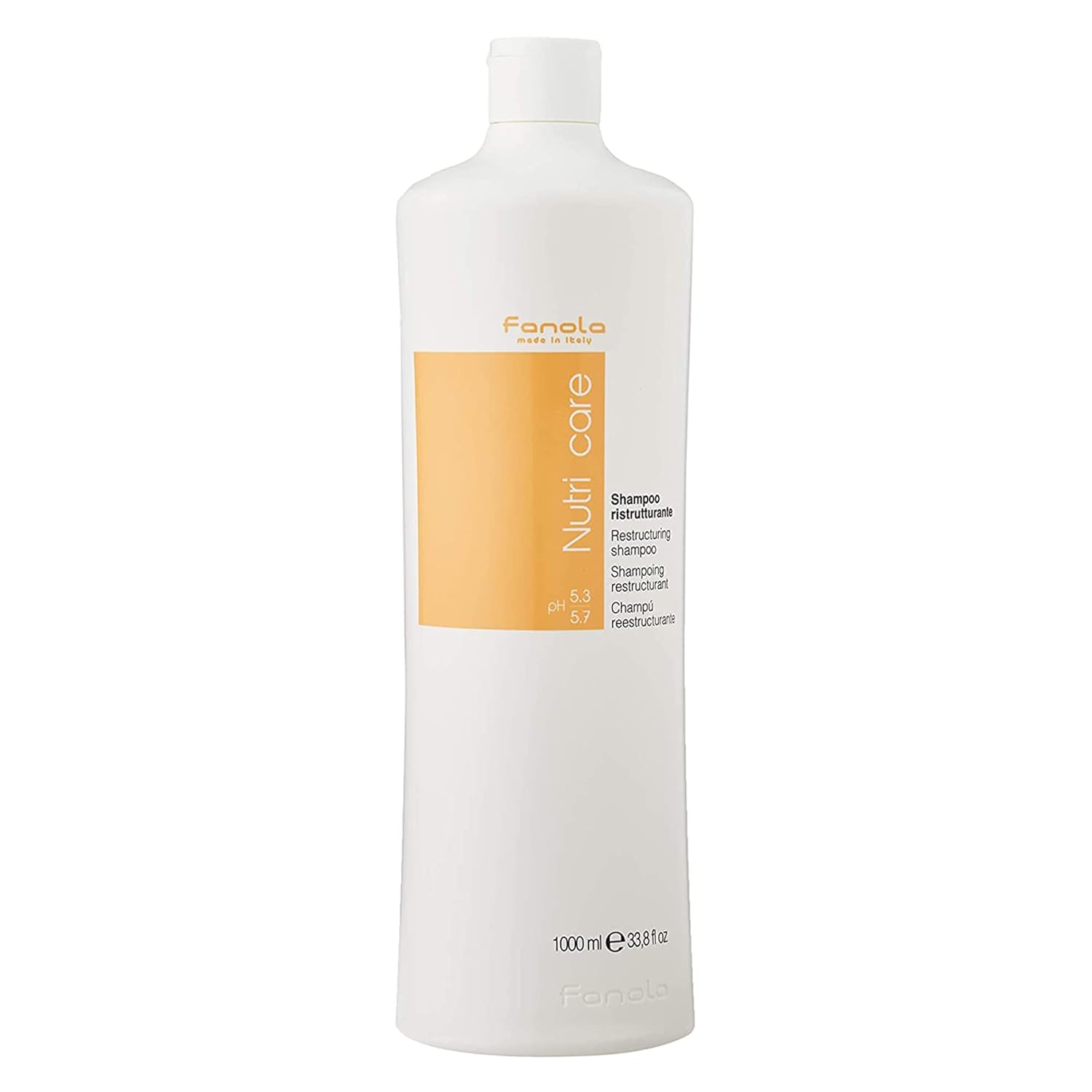 Fanola Restructuring Hair Shampoo for Women & Men - Moisturizing Shampoo for Dry Hair Enriched with Milk Protein - Repairing, Nourishing, Anti-Frizz Formula for Dry & Brittle Strands (33.8 Fl oz)