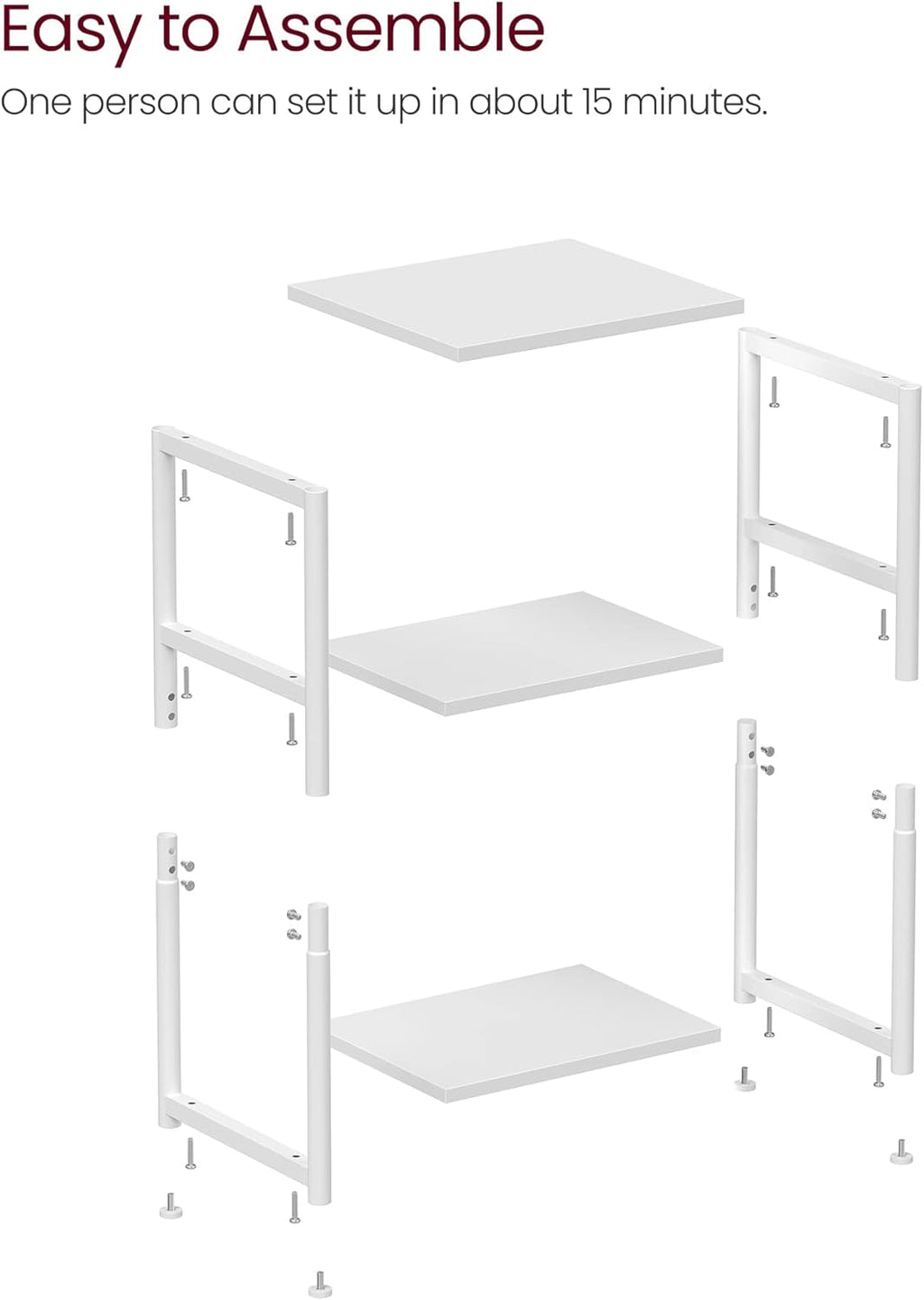 Side Table, Small End Table, Tall Nightstand for Living Room, Bedroom, Office, Bathroom, White ULET273W14