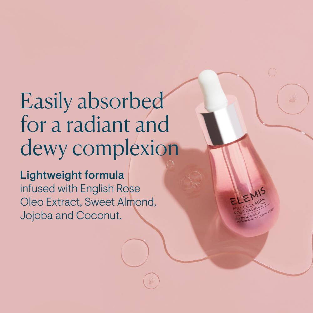 ELEMI Pro-Collage Ros Facia Oi Blen Lightweigh Dail Facia Oi Soothes Nourishes an Smoothe Ski fo Radiant Fres Complexio 1 mL
