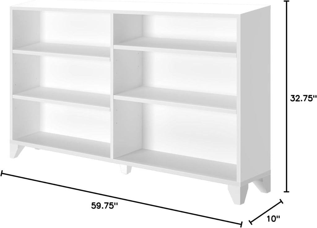 Plank+Beam Classic 3 Shelf Adjustable Bookcase, Engineered Wood Bookshelves for Home, Adjustable Shelves for Versatile Storage, 3 Tier Storage Organizer Bookshelf, Clay