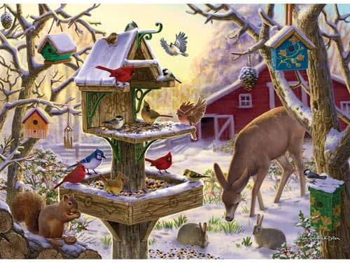 Bits and Pieces Jigsaw Puzzle for Adults ¨C Sunrise Feasting by Liz Goodrick Dillon ¨C Beautiful Artwork, Random Die-Cut Pieces, Durable Puzzle (300 Piece Puzzle 18inch x 24inch)