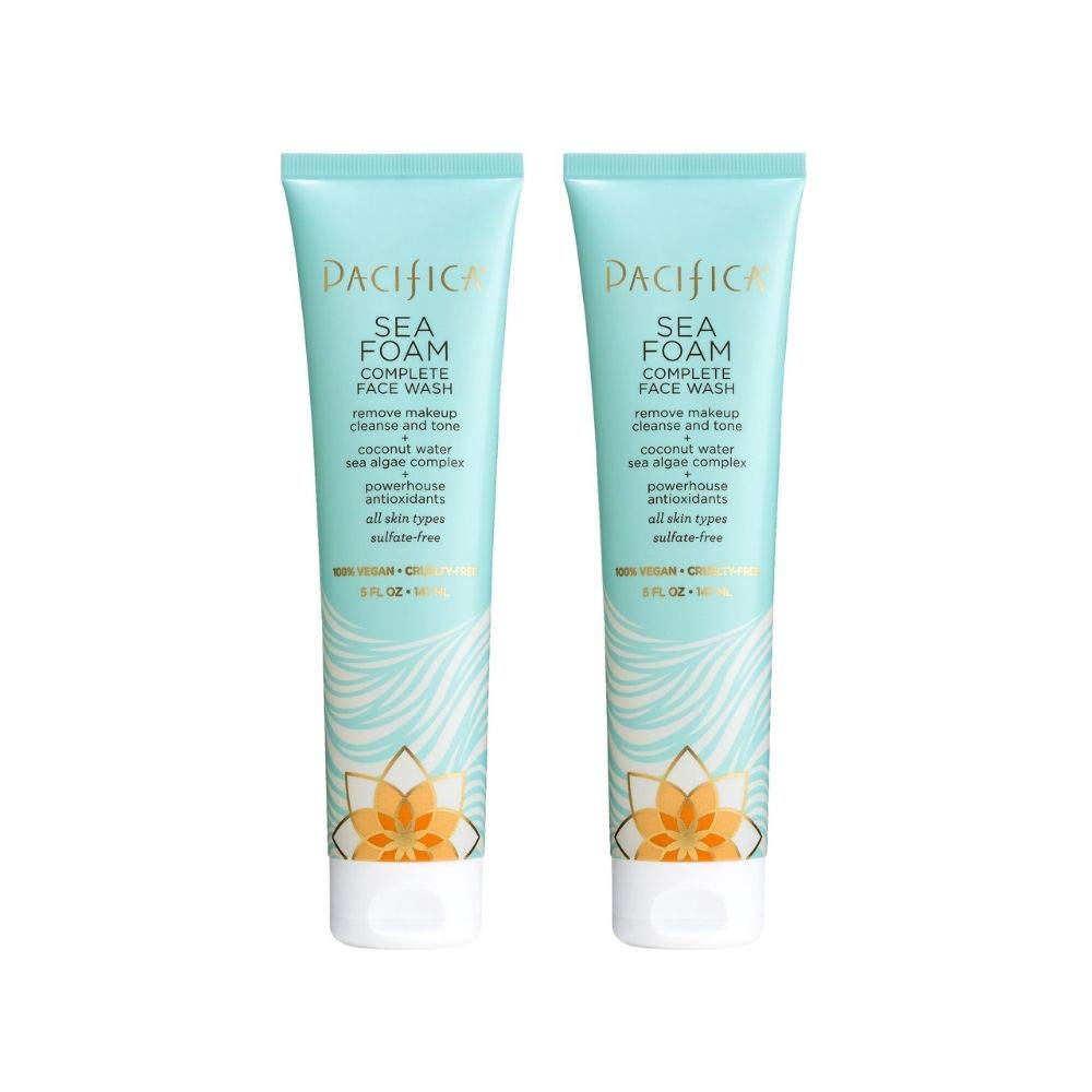 Pacific Beaut Complet Fac Wash Gentl Dail Facia Cleanse fo Al Ski Types Remove Makeup Oi Dirt Se Foam oz Pack