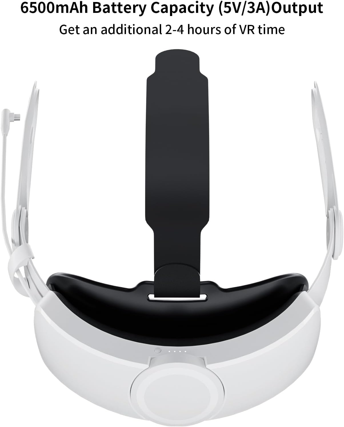 ANNAPR Batter Hea Stra Compatibl wit Met Ques 3S/Ques 3/3 Xbo Edition Elit Stra wit 6500mA Batter Fas Chargin fo Met Ques 3S/ Accessories Enhanc Comfor Exten Playtime White