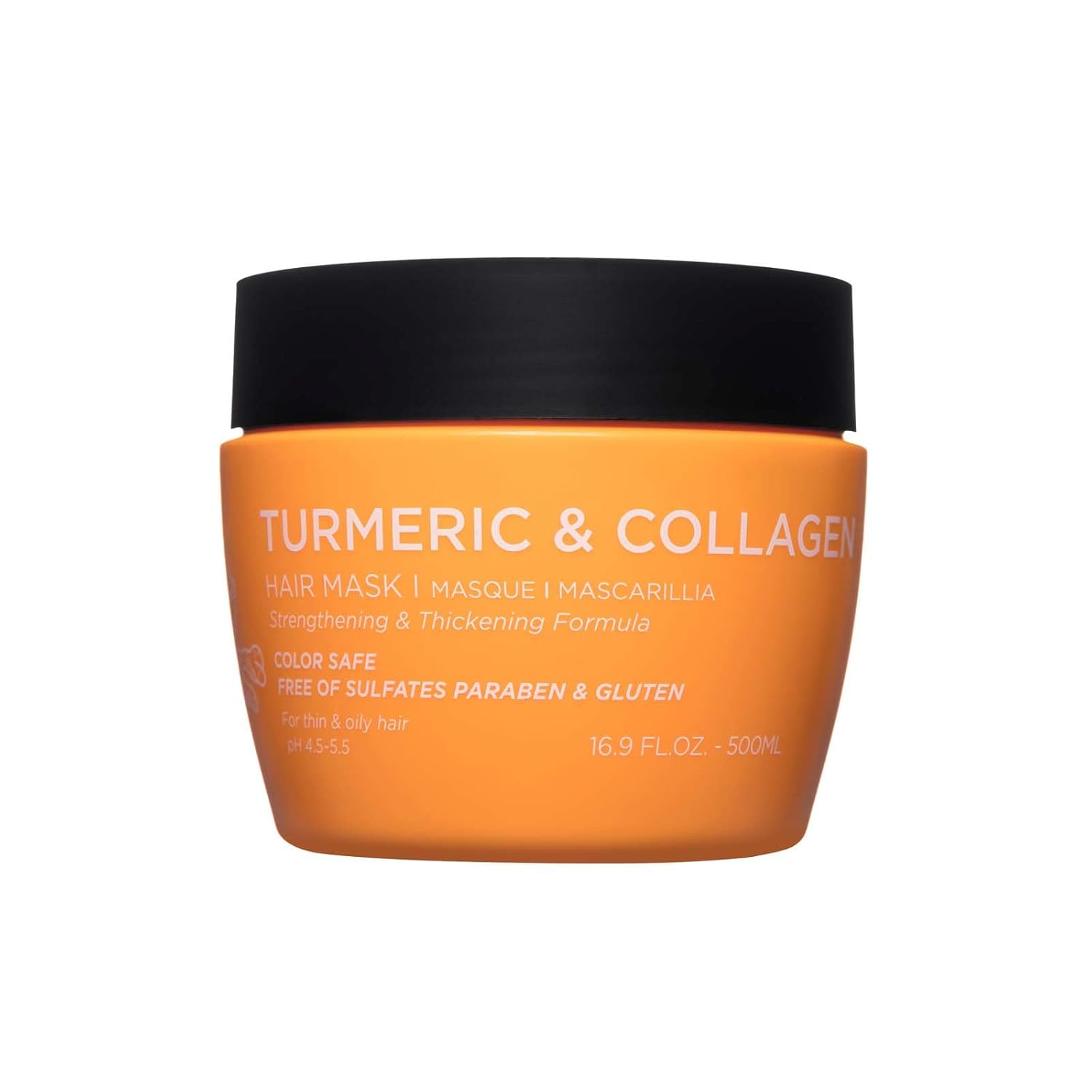Luseta Turmeric Collagen Hair Mask Thickening Hair Treatment for Thin and Oily Hair, Nourish Scalp, Frizz Control Add Shine, Sulfate Free