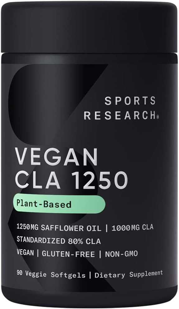 Sport Researc Vega CL 1250m wit Activ Conjugate Linolei Aci fo Me Wome Non-GMO So Glute Fre 80 (9 Softgels)
