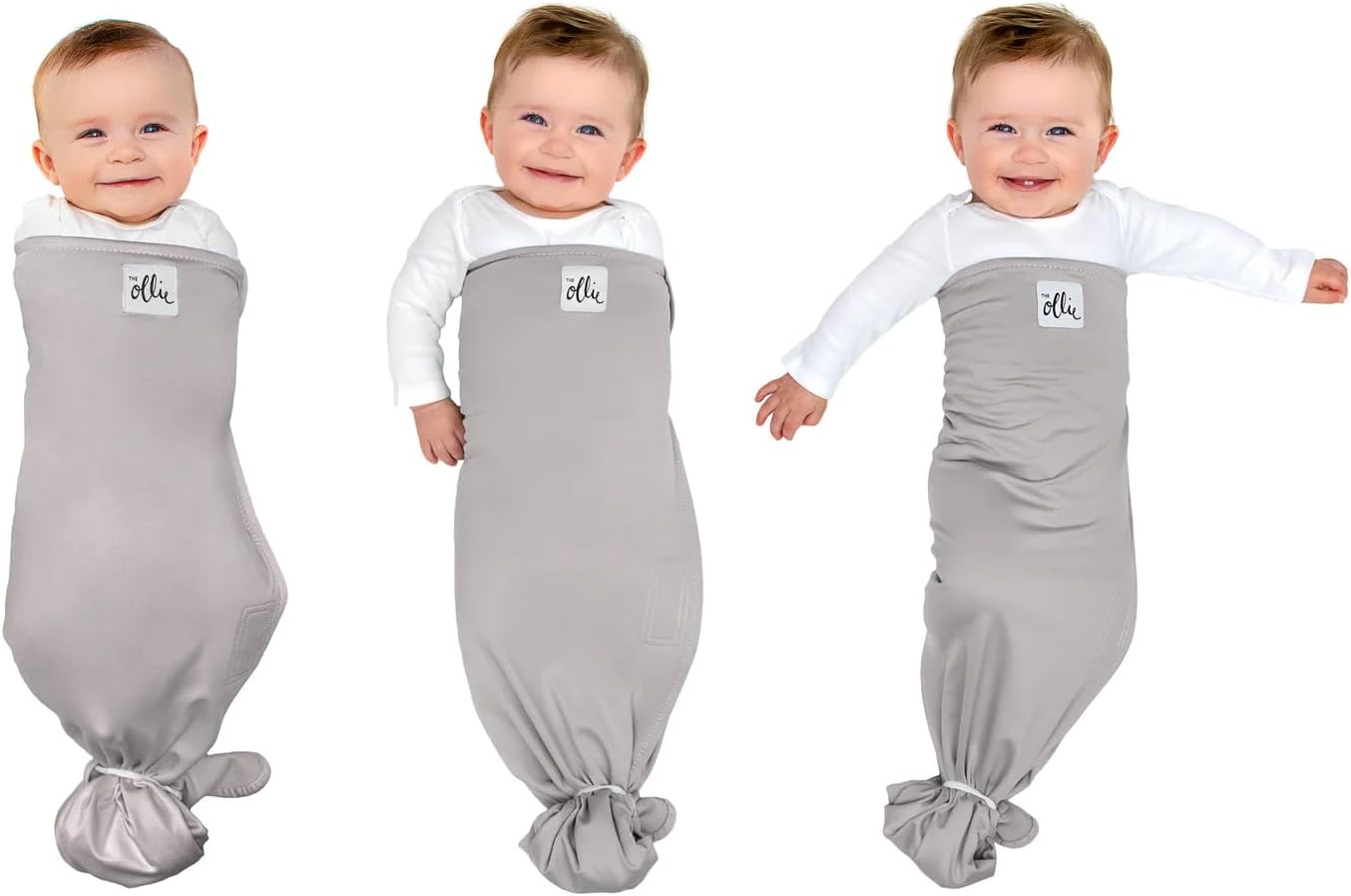 Th Olli Swaddl Alphi Slee Pouc Bab Slee Bundl 3-Wa Adjustabl Newbor Swaddl Blanke an Wearabl Slee Sac Moisture-Wicking Buttery-Sof Fabri Newbor t 1 Month (Stone)