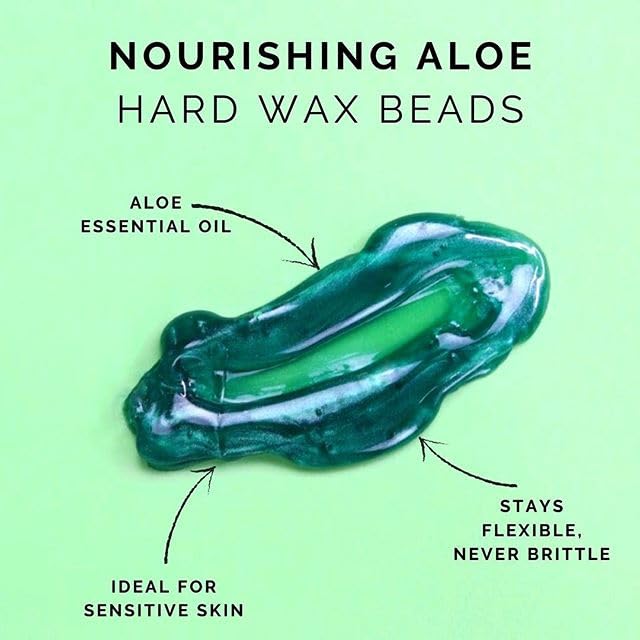 GiGi Hard Wax Beads for Sensitive Skin ¨C Nourishing Aloe, Wax Beads for Hair Removal, Perfect for Face, Body, Bikini, Brazilian Waxing, 14 oz