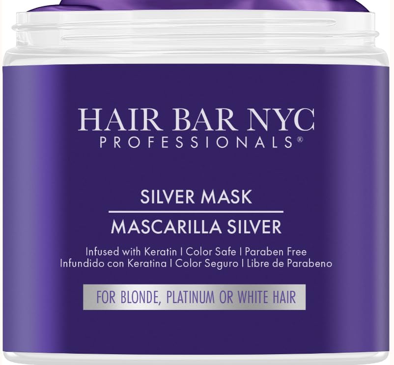Hai Ba NY Silve Mask 16.9o 500m Tripl Powe Tonin Purpl Hai Mas fo Blonde Silve Platinu Hai Infuse wit Kerati Biotin