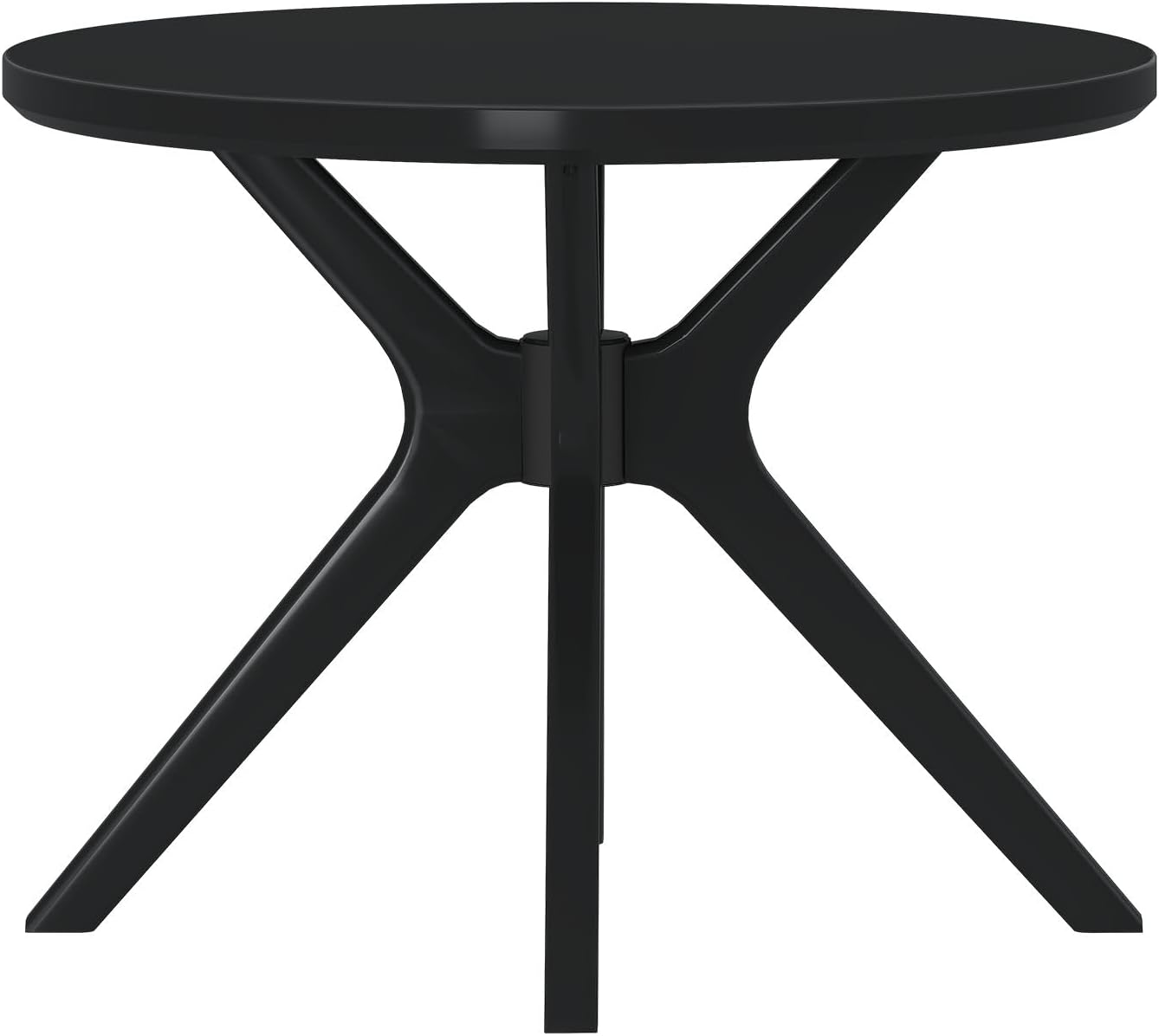 Plank+Beam Verso Round Dining Table, 38 Inch Solid Wood Kitchen & Dining Room Table, Kitchen Dinner Table, Black