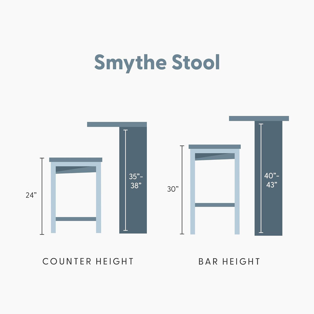 Plank+Beam Smythe Bar Stool, 30inch, Set of 2, Sturdy Wood Modern Kitchen Bar Height Stool, Saddle Seat Backless Counter Chair, Metal Footrest, Black