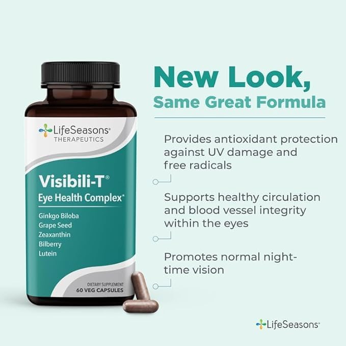 Visibili-T Extra Strength with AREDS 2 Formula - Vitamin Supplement for Eye Health & Vision Support - Lutein, Zeaxanthin, Chromium, Carrot, Bilberry, Grape Seed Extract & Ginkgo Biloba - 90 Capsules