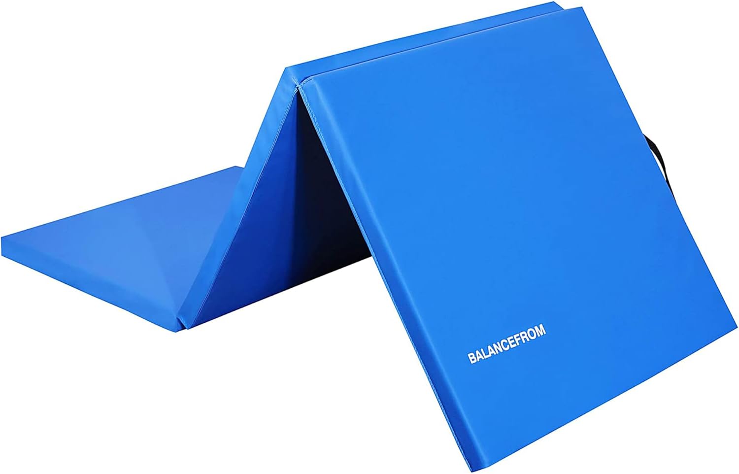 BalanceFrom 6x2 Feet 3-Panel Folding Gymnastics Mat ¨C 1.5-Inch Thick Pad with Vinyl Surface and Carrying Handles for Tumbling, Yoga, Pilates, Home Workouts, and Martial Arts