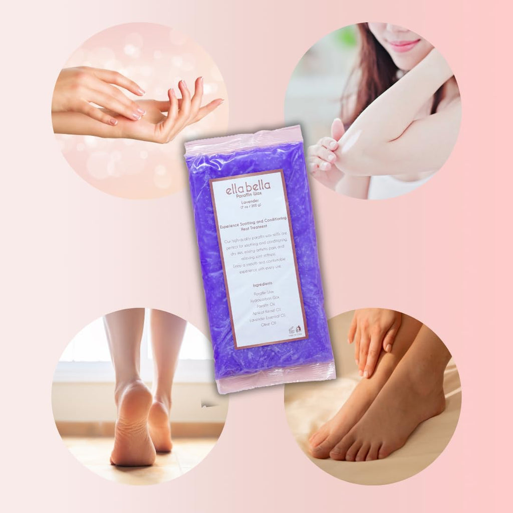 ELLA BELLA Paraffin Wax Refill Lavender ? Therapeutic Hand Foot Wax for Paraffin Bath ? Deep Moisturizing Soothing Relief ? Compatible with our Wax Machine