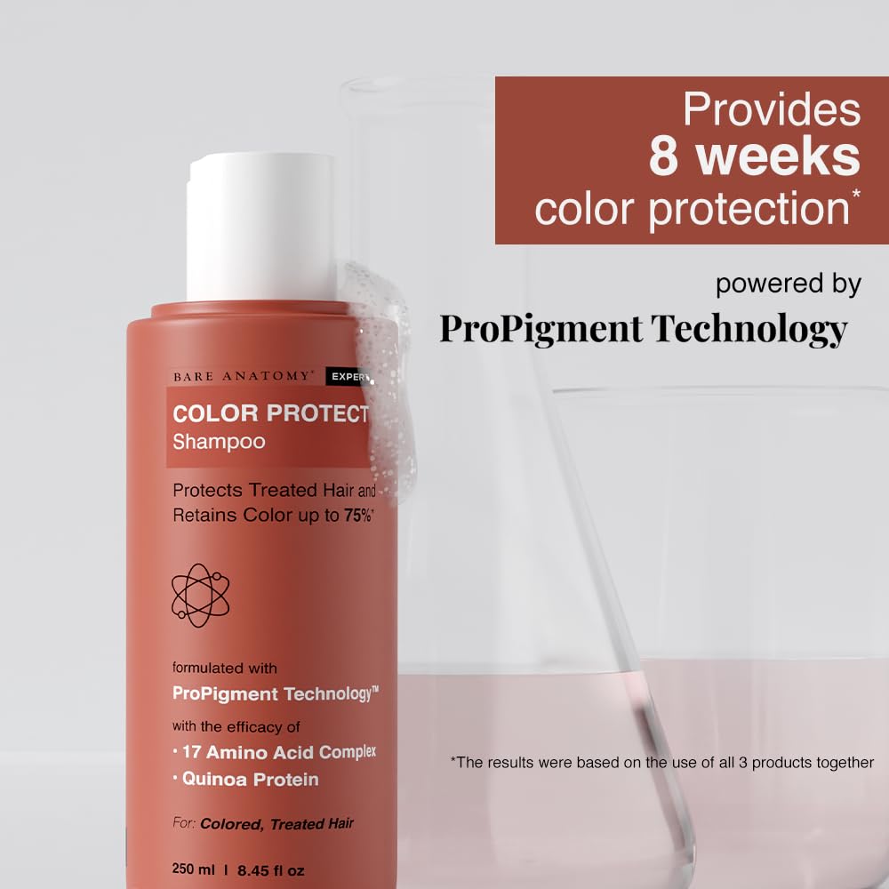 Bare Anatomy Hair Colour Protect Shampoo | Retains Colour Upto 8 Weeks | Repairs Damage With Amino Acid & Quinoa Protein | Sulphate & Paraben Free | For Dry & Frizzy Coloured Hair 8.8 Floz