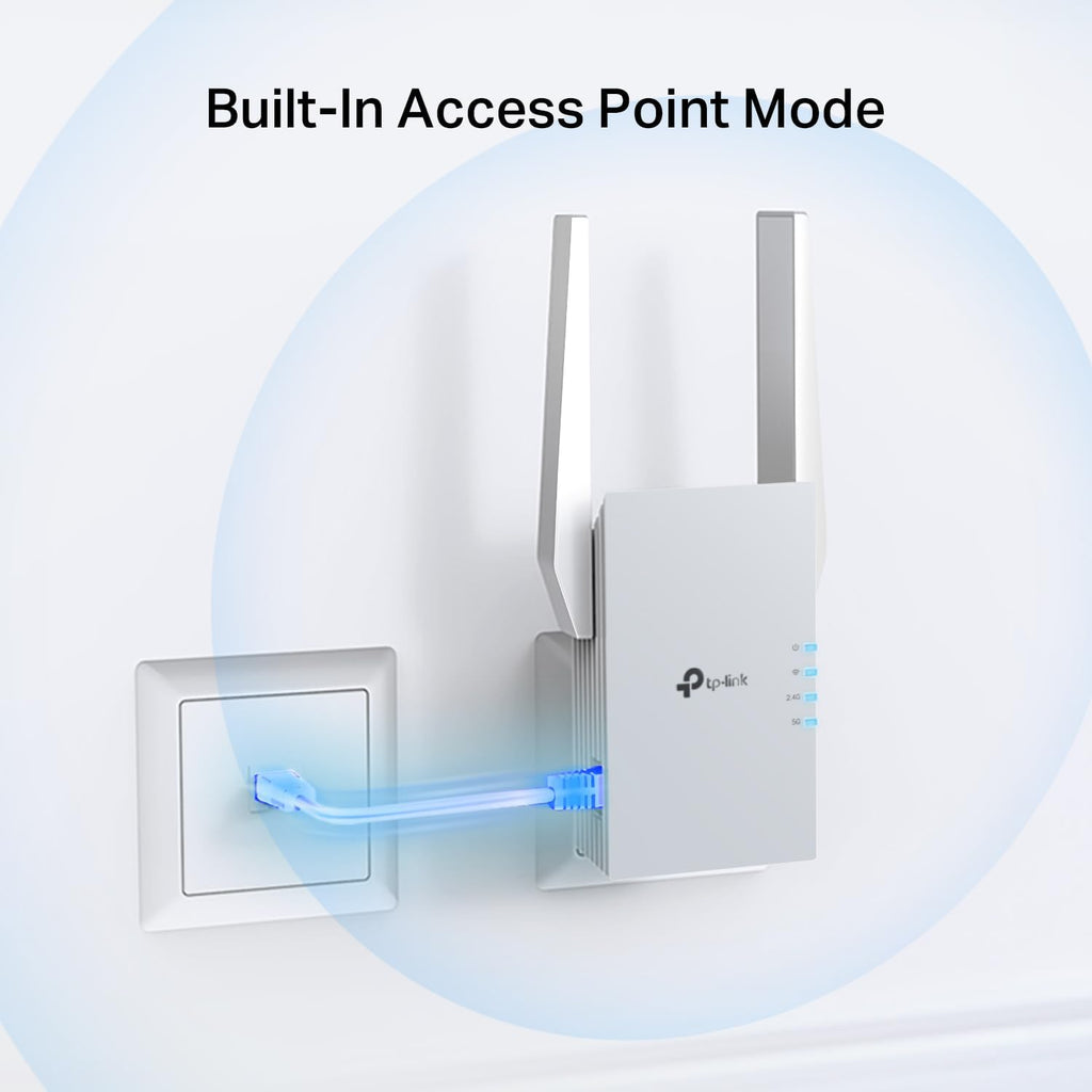 TP-Link RE515X AX1500 WiFi 6 Range Extender w/Ethernet Port | 1.5G Dual-Band Wireless Repeater Amplifier | Up to 1800 Sq. Ft., 64 Devices | Internet Signal Booster | APP Setup | EasyMesh Compatible
