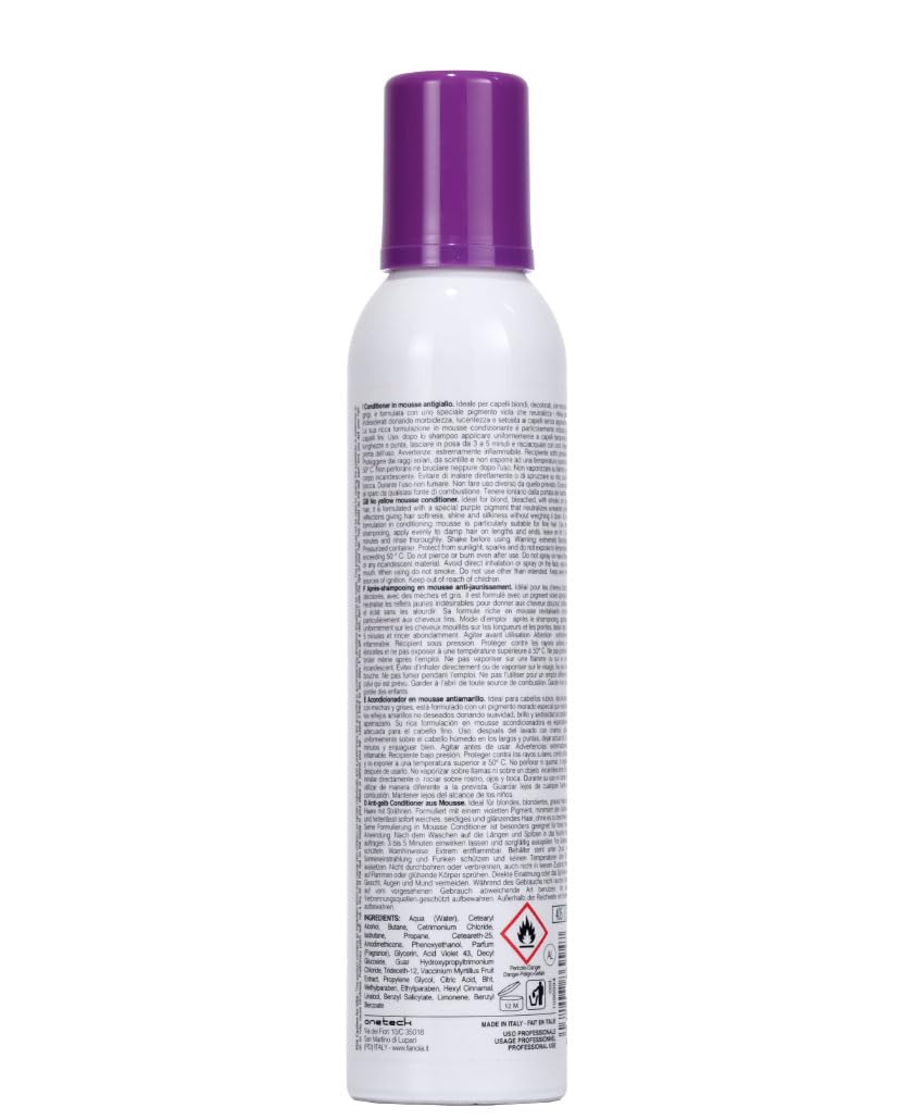 Fanol N Yello Incredibl Foa Purpl Hai Conditione Mouss Tone Wit Viole Pigment Remove Yello An Brassines O Bleached Blond O Highlighte Hai 8.4oz