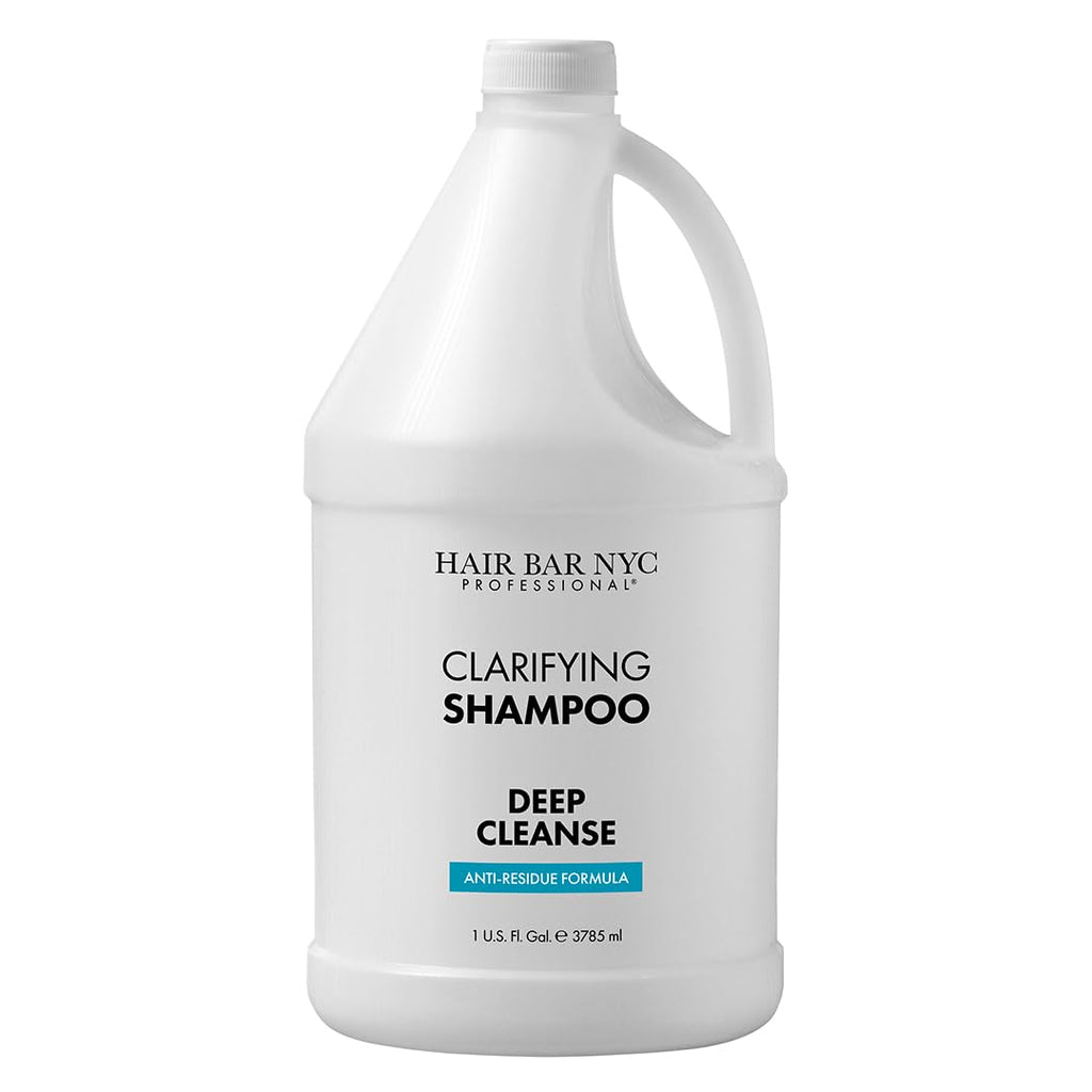 Hair Bar NYC Clarifying Anti-Residue Deep Cleansing Shampoo | Salon Quality Formula for Oily Hair Scalp, Effectively Removes Product Buildup | 3785ml / 1 US fl gallon|Deep Cleansing