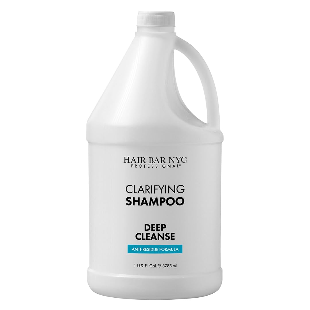 Hair Bar NYC Clarifying Anti-Residue Deep Cleansing Shampoo | Salon Quality Formula for Oily Hair Scalp, Effectively Removes Product Buildup | 3785ml / 1 US fl gallon|Deep Cleansing