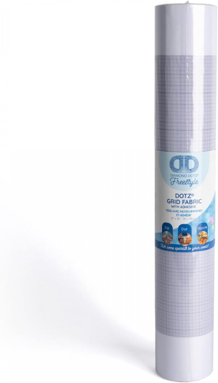 DIAMON DOT Fabri Rol Gri wit Adhesiv 12x3 Diamon Paintin Canvas Ar Paper Craf Supplie fo Diamon Ar Project an DI Crafts