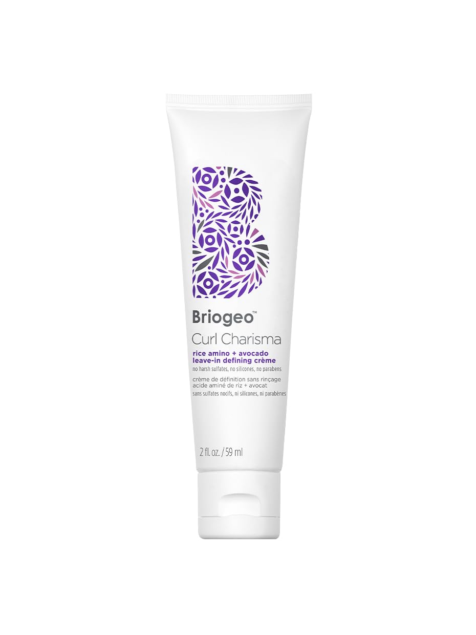 Briogeo Curl Charisma Rice Amino + Avocado Leave-In Defining Cr¨¨me, Anti Frizz Hair Styling Moisturizer, Leave In Cream for Wavy, Curly, Coily Hair, Boosts Hydration, Vegan, Cruelty-Free