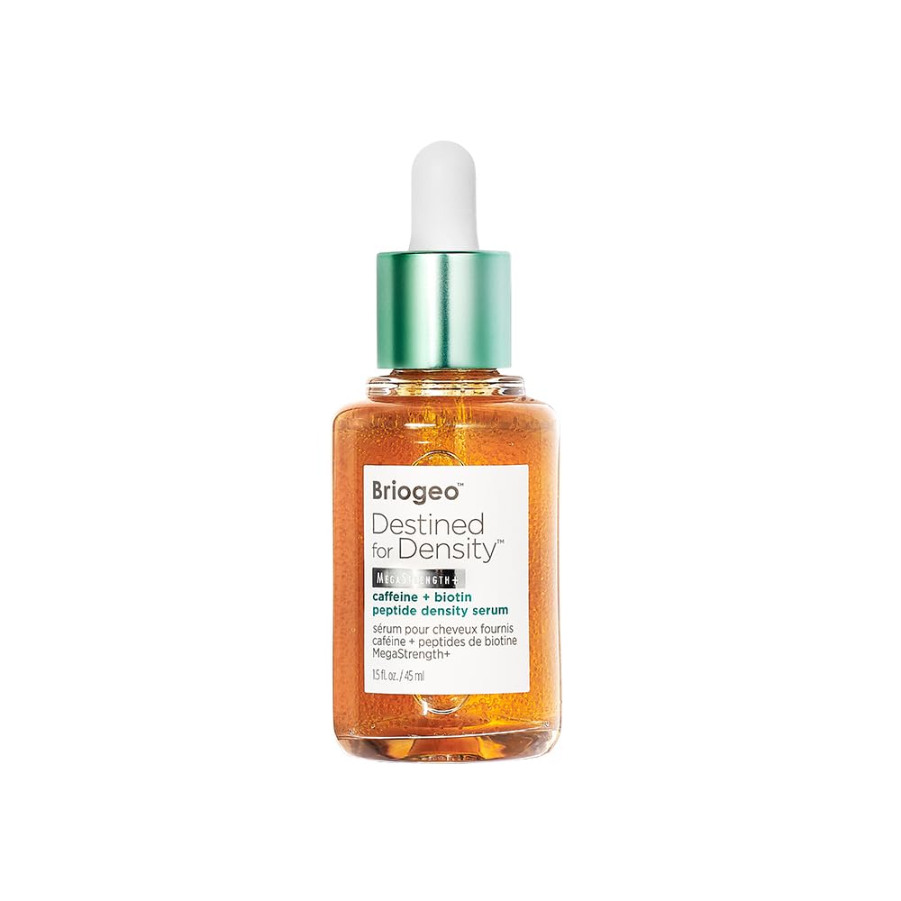 Brioge Destine Fo Densit MegaStrength Caffein Bioti Peptid Densit Serum Increase Hai Thicknes an Volume Fast-Absorbin Non-Greasy Fragrance-Free Vegan Cruelty-Free 1. f oz