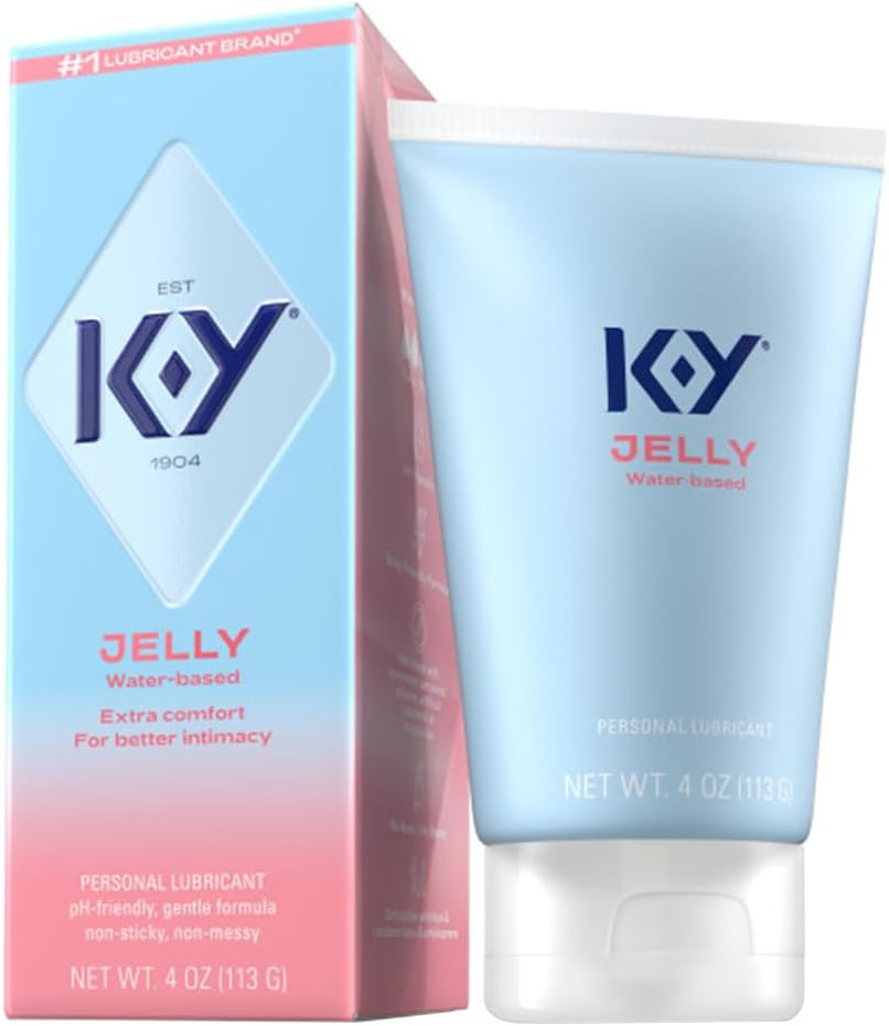 K-Y Jelly Classic Water-Based Body Friendly Formula 4 Fl Oz. Personal Lubricant for Wetter Sex for Men, Women and Couples Safe to Use with Latex Condoms (6 Pack)