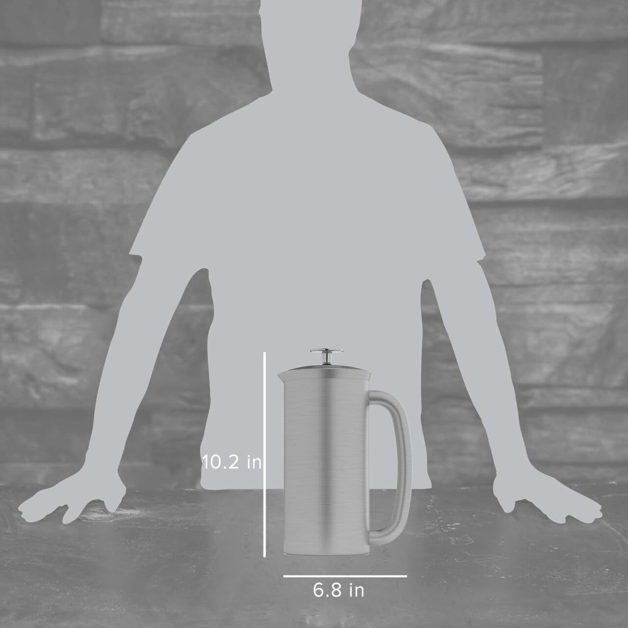ESPRO P7 Brushed Stainless Steel French Press 304 ¨C Patented Double Walled Micro-Filter Insulated French Press Coffee Maker, Grit-Free Brew - Heat Resistant BPA Free (32oz)