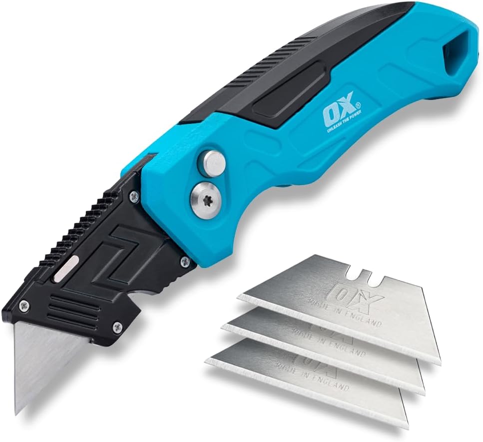 O Tool Pr Heav Dut Fixe Blad Foldin Bo Cutte Utilit Knif w/Eas Chang Blad Butto Quic Fol Actio Stron Constructio Knif wit Replacemen Blades