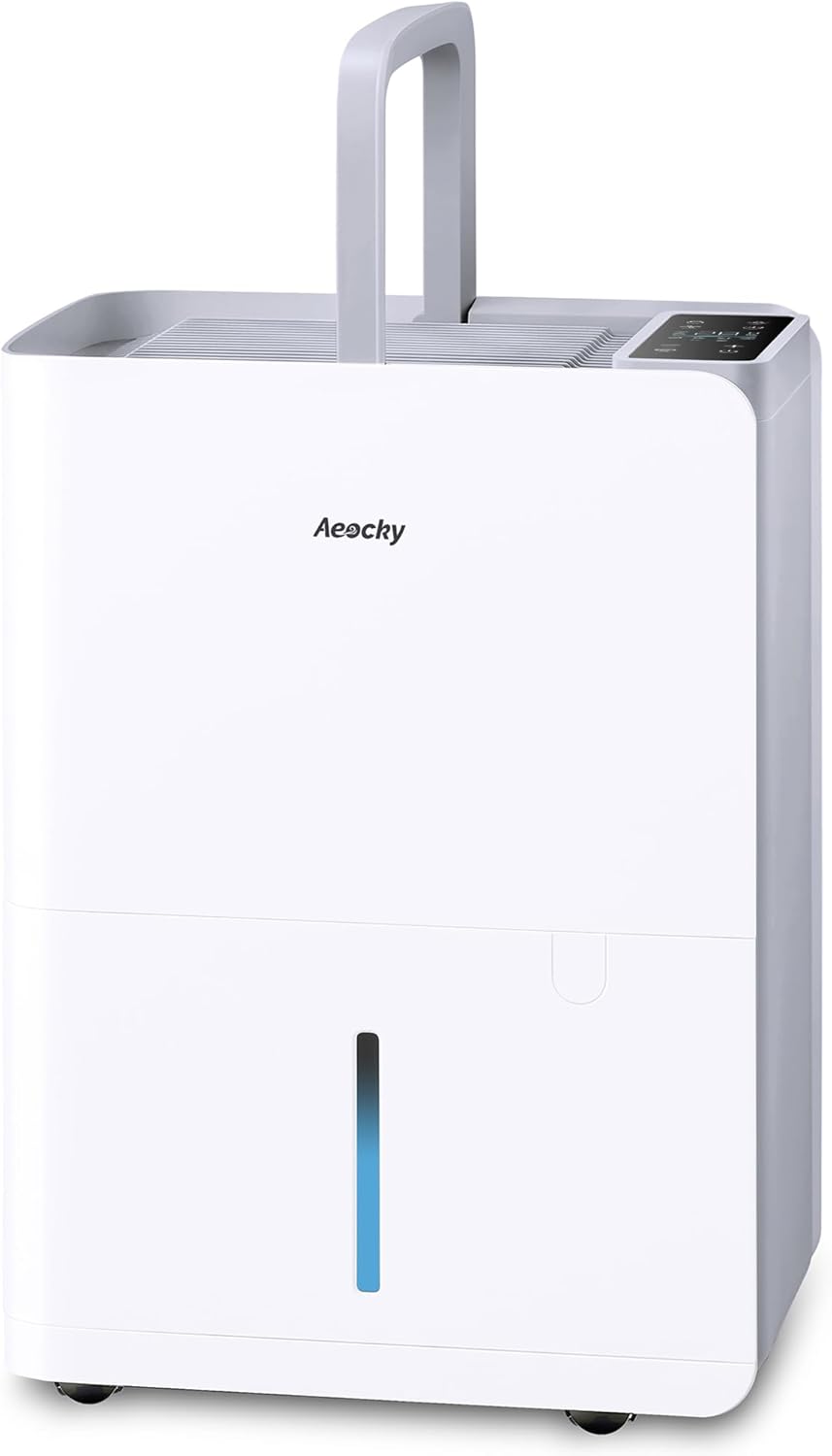 300 Sq.F AEOCK Ma 5 Pint/ Smar Compresso Dehumidifie wit Drai Hose Intelligen Humidistat,fo Basement,Bedroom,Home,Bathroom