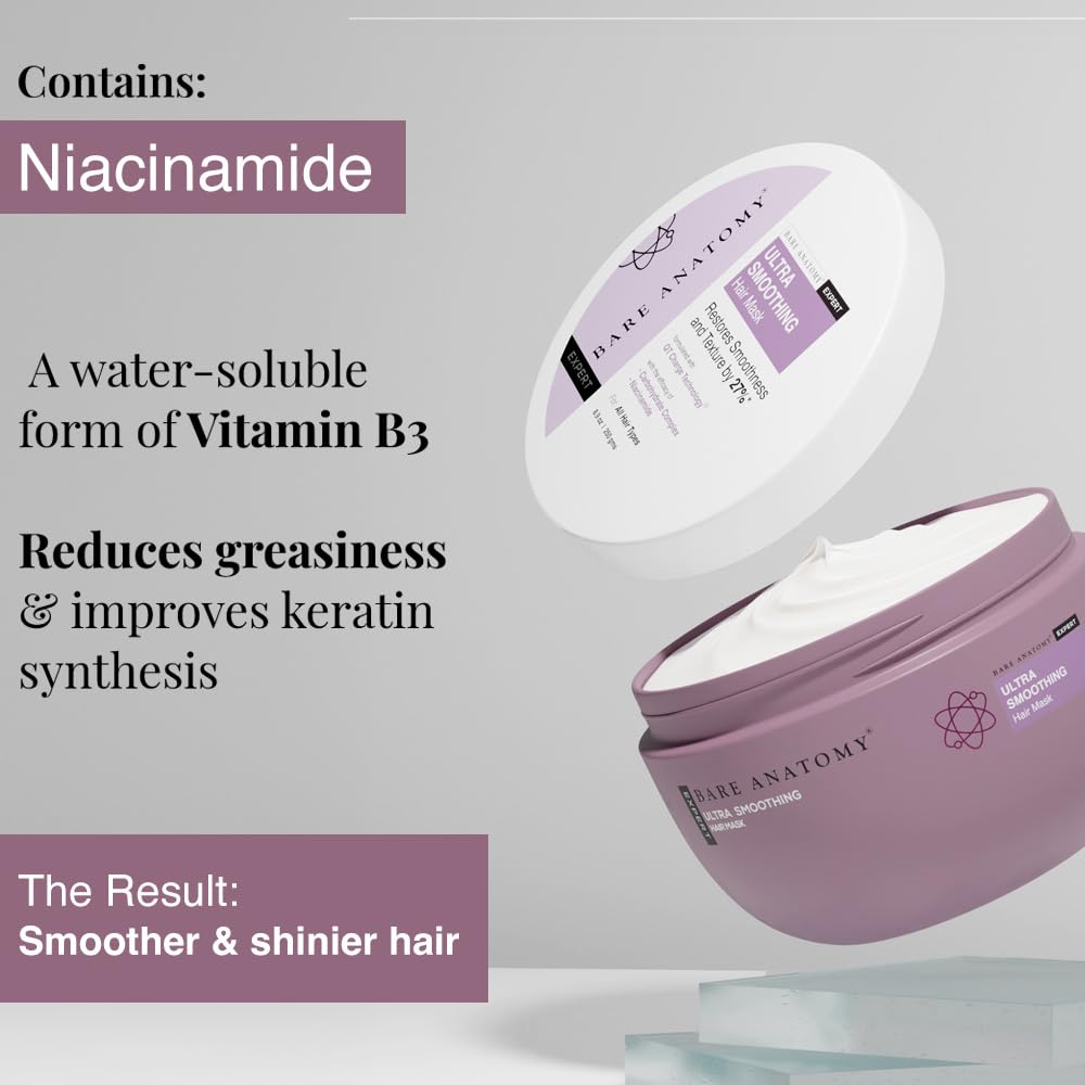 Bar Anatom Ultr Smoothin Hai Mas Dee Conditionin wit Carbohydrat Comple Niacinamid Fo Dr Frizz Hai Sulphat Parabe Fre Fo Wome Me 25 Gm