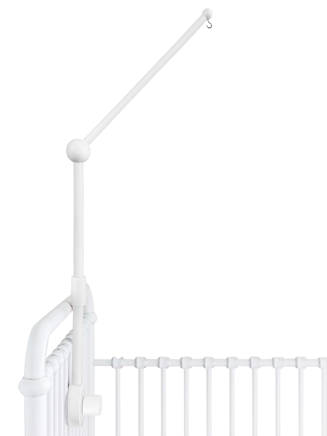 Baby Crib Mobile Arm Wooden Holder - Baby Mobile Hanger for Crib (31 inch, 100% Natural Beech Wood) Strong Anti Slip - Nursery Decor & Gift Accessories (White)