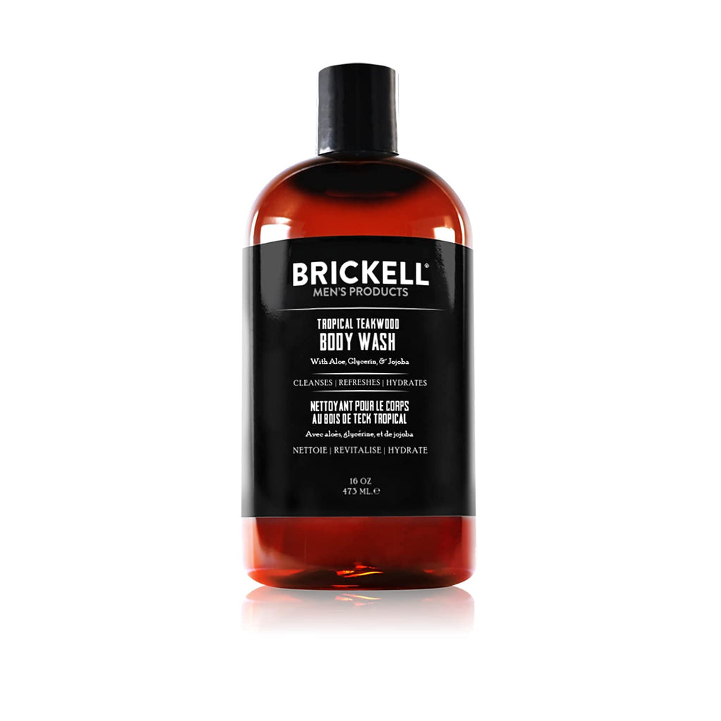 Brickell Men's Invigorating Mint Body Wash for Men, Natural and Organic Deep Cleaning Shower Gel with Aloe, Glycerin, and Jojoba, Sulfate Free, 16 Ounce, Scented