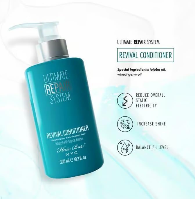 Hai Ba NY Ultimat Repai Syste Conditione 1000m /33. f oz Thi dee treatmen fo dry damage hai enriche wit Marin Keratin providin intensiv repai an hydration|Smooth an healthy