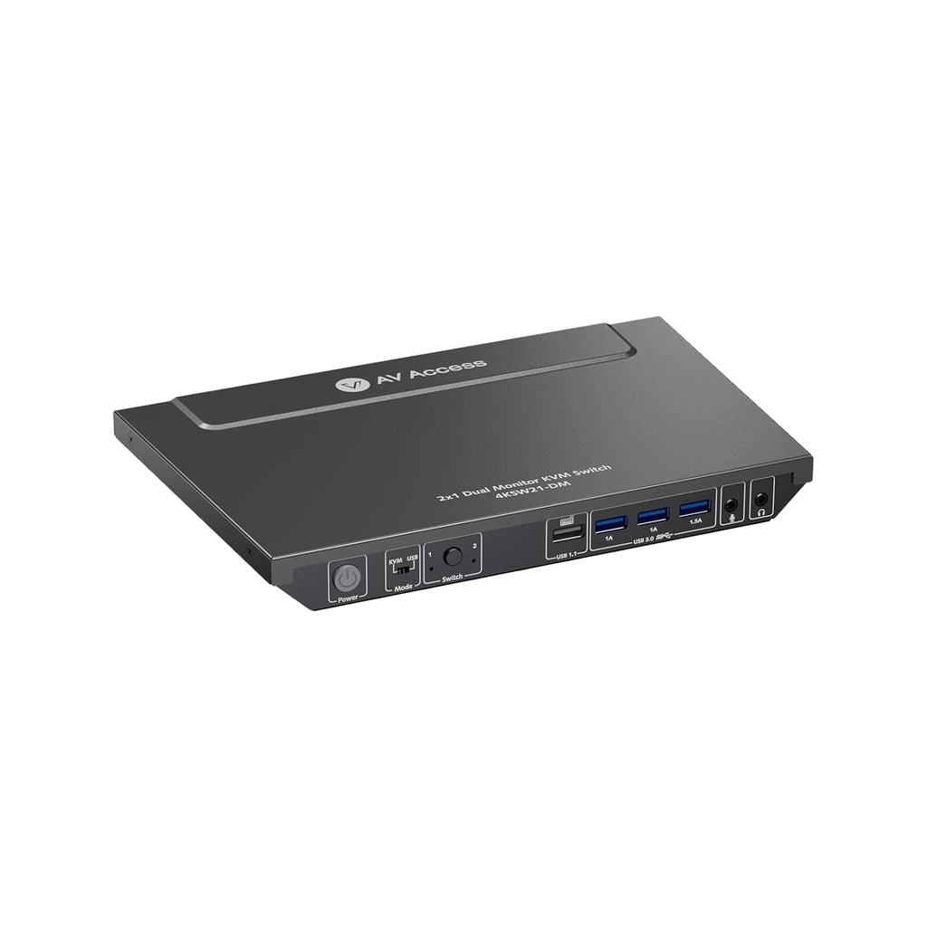 AV Access KVM Switch 2 Monitors 2 Computers, 4 USB, EDID, Fast Hotkey Switch, 4K@60Hz HDMI Dual Monitor Display 1 or 2 PCs Simultaneously,2 Desktops for Dell Lenovo HP Share One Set of Keyboard Mouse