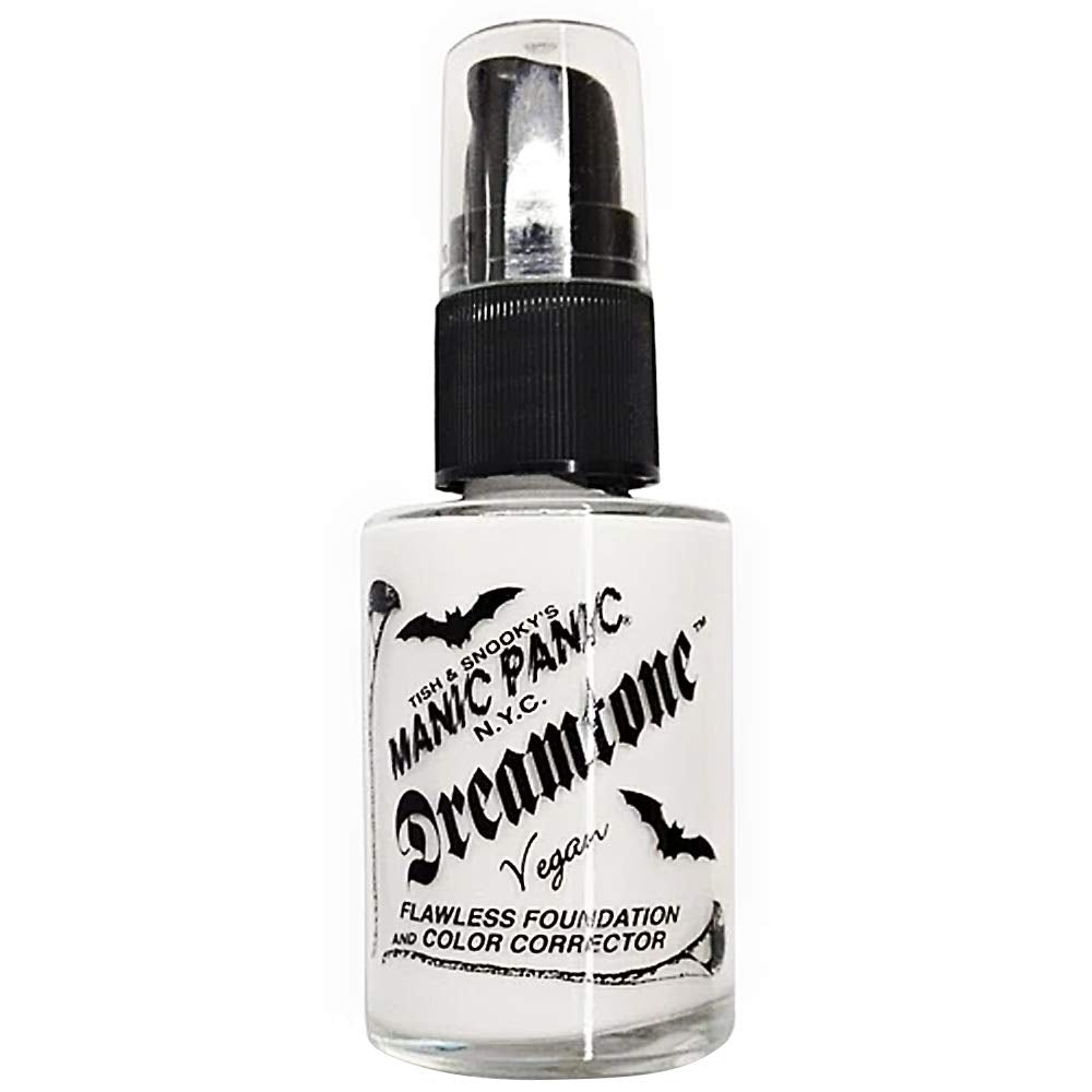 MANI PANI Dreamton Whit Foundatio fo Got Makeu Oil-Free Ful Coverag Liqui Foundatio Ski Tone Whit Bas fo Gothi Makeup Cospla Hallowee Vega Cruelty-Fre (0.96oz)
